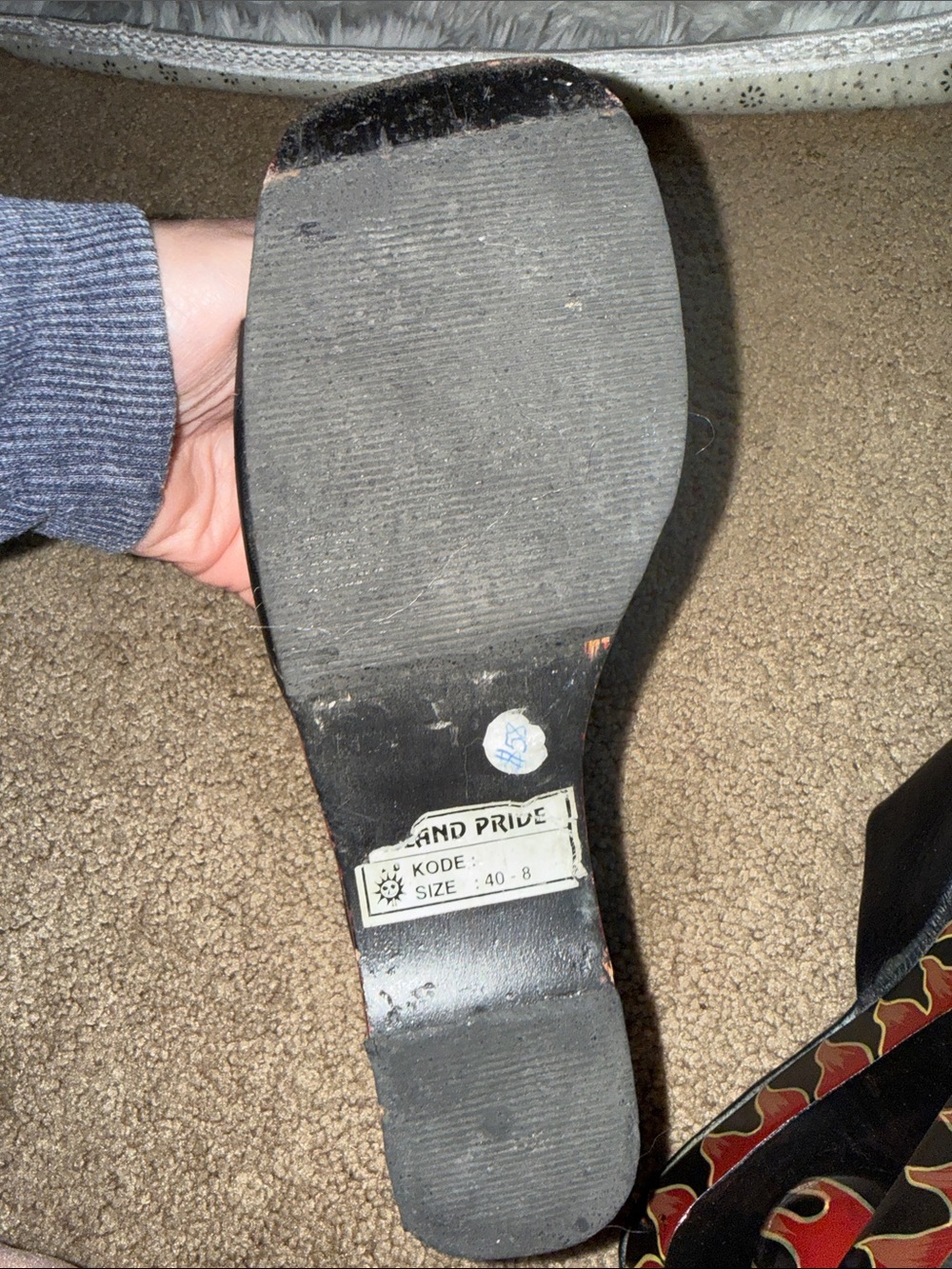 Vintage unique wooden hand painted mules - Picture 9 of 15